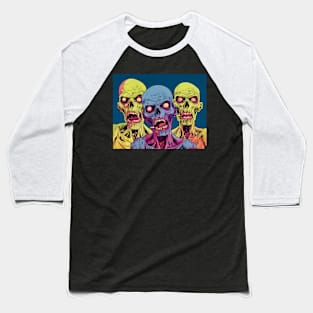 The Vibrant Undead, Pop Art Zombies, Halloween Zombie Baseball T-Shirt